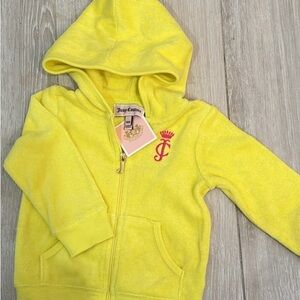 Juicy Couture Kids Yellow Hoodie with Pink Logo